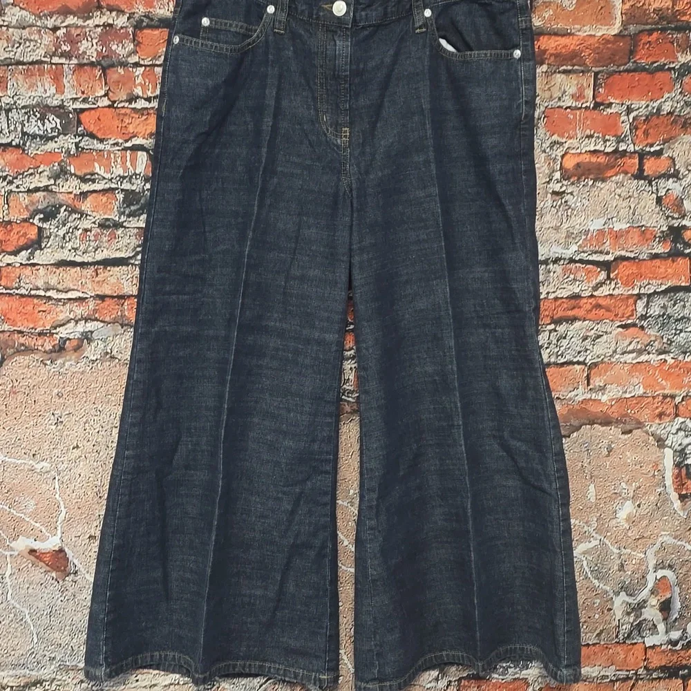 Jeanology Collection Classic Dark Blue Wide Leg Jeans, Sz12 - Picture 1 of 12